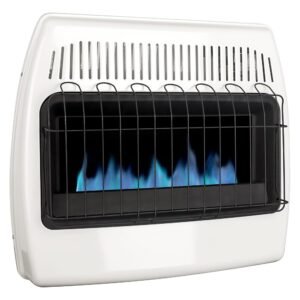 Dyna-Glo 30,000 BTU Liquid Propane Blue Flame Vent Free Wall Heater, White Dyna-Glo 30,000 BTU Liquid Propane Blue Flame Vent Free Wall Heater, White
