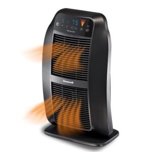 Honeywell HeatGenius Ceramic Heater, Black – Easy to Use Space Heater with Multi-Directional Heating, Digital Controls and Programmable Thermostat
