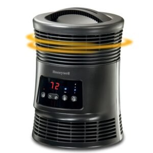 Honeywell HHF370B 360 Degree Surround Fan Forced Heater with Surround Heat Output Charcoal Grey Energy Efficient Portable Heater with Adjustable Thermostat & 2 Heat Settings ,...