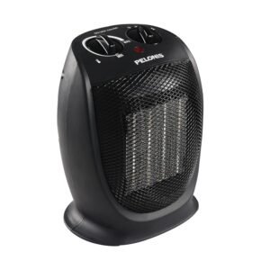 PELONIS PHTA1ABB Portable, 1500W/900W, Quiet Cooling & Heating Mode Space Heater for All Season, Tip Over & Overheat Protection,for Home, Office Personal Use, Black , 9inch