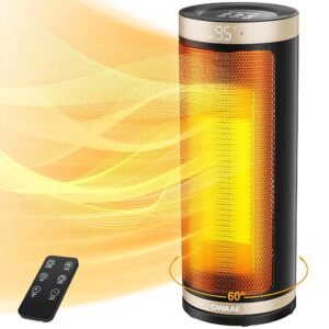 Space Heater Indoor, OWAAE 1500W PTC Portable Electric Heater with Adjustable Thermostat and Timer, Quick 2-Second Heat-up for Spacious Rooms, and Bedrooms Space Heater Indoor, OWAAE 1500W PTC Portable Electric Heater with Adjustable Thermostat and Timer, Quick 2-Second Heat-up for Spacious Rooms, and Bedrooms