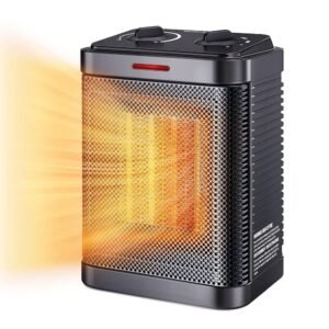 Space Heater for Indoor Use, 1500W PTC Ceramic Heater with Thermostat, Small Space Heater 2S Rapid Heating, 3 Modes, Electric Portable Heater with Safety Protection for Bedroom,... Space Heater for Indoor Use, 1500W PTC Ceramic Heater with Thermostat, Small Space Heater 2S Rapid Heating, 3 Modes, Electric Portable Heater with Safety Protection for Bedroom,...