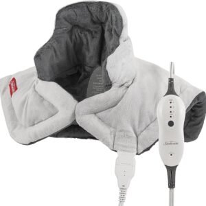 Sunbeam Contoured Heating Pad for Neck & Shoulder Pain Relief with Auto Shut Off, Moist Heating Option, 22 x 19, Grey Sunbeam Contoured Heating Pad for Neck & Shoulder Pain Relief with Auto Shut Off, Moist Heating Option, 22 x 19, Grey