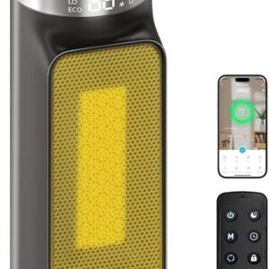 1500W Smart Electric Space Heater for Indoor Spaces - WiFi/App Control, Remote Included, 24H Timer, 5 Modes for Home, Office, Bedroom, Bathroom Use
