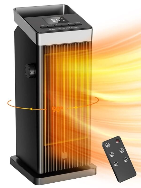 BREEZOME Space Heater, 1500W Fast Heating Heater for Indoor Use, Portable Ceramic Electric Heaters for Home with Thermostat, 90° Oscillating, Remote BREEZOME Space Heater, 1500W Fast Heating Heater for Indoor Use, Portable Ceramic Electric Heaters for Home with Thermostat, 90° Oscillating, Remote