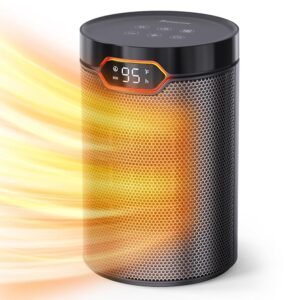 BREEZOME Space Heater, Portable Electric Heaters for Indoor Use with Thermostat & 24H Timer, 1500W PTC Ceramic Quiet Fast Heating Desk Heater, Safety Room Heaters for Home...