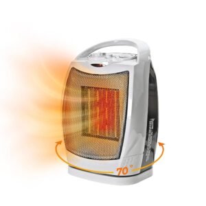 Comfort Zone Oscillating Indoor Space Heater, Portable, Ceramic, Electric, Energy-Efficient, Adjustable Thermostat, Tip-Over Switch, Overheat Protection, Ideal for Home,...