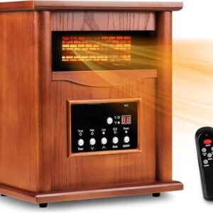 Electric Infrared Space Heater, Quartz Heater for Indoor Use, Tip-Over & Overheat Protection with Remote Control, 3 Heat Settings, 12H Timer, 1500W for Large Room Basement... Electric Infrared Space Heater, Quartz Heater for Indoor Use, Tip-Over & Overheat Protection with Remote Control, 3 Heat Settings, 12H Timer, 1500W for Large Room Basement...