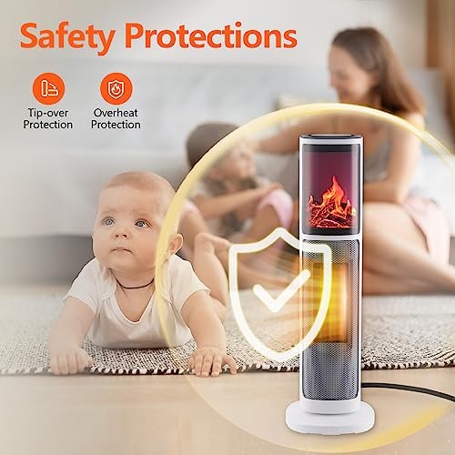 Explore TrendGear Ceramic Space Heater Review: Efficient Heating with 3D Flame and Timer Functions