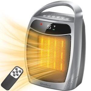 GiveBest Space Heater for Indoor Use, 1500W Portable Heater with Remote, 12H Timer, Eco Mode and Fan Mode, PTC Ceramic Fast Heating Safety Small Heater for Bedroom Office Room... GiveBest Space Heater for Indoor Use, 1500W Portable Heater with Remote, 12H Timer, Eco Mode and Fan Mode, PTC Ceramic Fast Heating Safety Small Heater for Bedroom Office Room...
