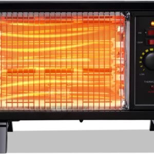 Homeleader ETL Portable Radiant Heater, 1250W/1500W Space Heater for Indoor Use, Rapid Heating with Adjustable Thermostat, Perfect for garages, Black