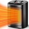 Kismile Space Heater, Portable Electric Heaters with Thermostat, 1500W/750W PTC Ceramic Heater Fan, Small Heater for Bedroom, Office and Indoor Use