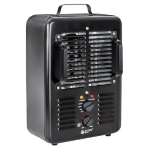 Milkhouse Space Heater, 1300W/1500W Electric Heater with Thermostat, 3 Heat Settings, Safe and Quiet Heater for Home Garage Workshop Warehouse, Black Milkhouse Space Heater, 1300W/1500W Electric Heater with Thermostat, 3 Heat Settings, Safe and Quiet Heater for Home Garage Workshop Warehouse, Black