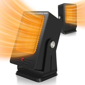 Portable Space Heaters for Indoor Use,Desktop Heater with 900W PTC 2s Fast Heating, 30° Adjustable Angle Design Small Electric Heater Lightweight for Personal, Office,Room