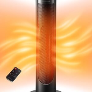 PURE CODE Space Heater, Portable Electric Heaters for Indoor Use, Voice and Remote Control, Overheating & Tip-Over Protection, 3 Mode, 12H Timer,1500W, PTC Ceramic Rapid Heat...