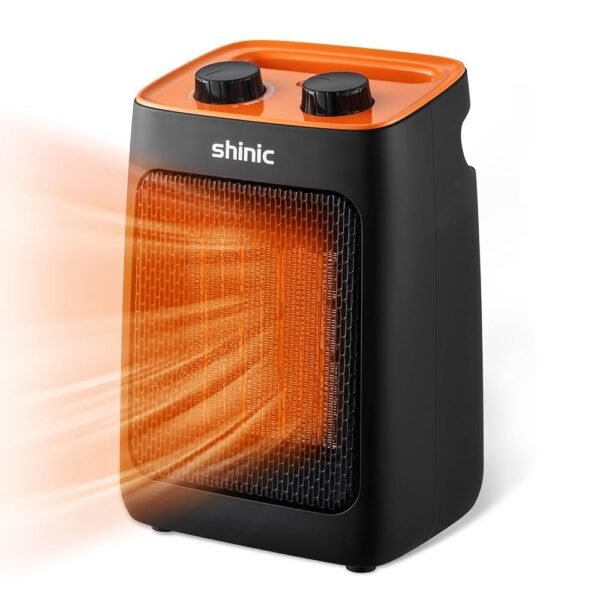 shinic Space Heater with Thermostat, 1500W/750W Portable Small Ceramic Electric Heater, PTC Fast Heating and Quiet Mini Room Heaters for Office Desk Indoor Use Bedroom Home...
