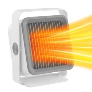 Space Heater, Desk Heater with 600W, 45° Adjustable Angle, Tip-Over & Overheat Protection, Dual Heat Settings, Small Electric Heater for Indoor Office Use, White Space Heater, Desk Heater with 600W, 45° Adjustable Angle, Tip-Over & Overheat Protection, Dual Heat Settings, Small Electric Heater for Indoor Office Use, White