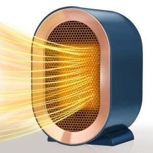 Space Heater for Indoor Use,Two-Speed Plug in Mini Portable Heater Fan Fast Heating for Bedroom,1200W/800W Small Desk Space Heater for Office Energy Efficient Quiet (Blue)