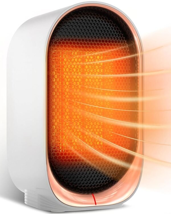 Space Heater, Portable Heater for Indoor Use, Small Electric Heater with Overheat & Tip-Over Protection, Mini Desk Heater for Office Bedroom Bathroom, Compact & Efficient...