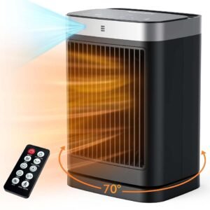 Space Heaters with Motion Sensor, 1500W Ceramic Heating with Remote, Portable Electric Heaters for Indoor Use with Thermostat, 70° Oscillating, Digital Thermostat, for Bedroom... Space Heaters with Motion Sensor, 1500W Ceramic Heating with Remote, Portable Electric Heaters for Indoor Use with Thermostat, 70° Oscillating, Digital Thermostat, for Bedroom...