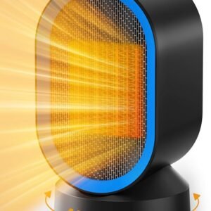 TABYIK Space Heater Electric Space Heaters for Indoor Use Small Portable Heater 45° Oscillating Personal Heater for Bedroom Home Office (Black)
