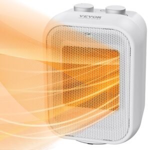 VEVOR Portable Electric Space Heater with Thermostat, 1000W/1500W 2-Level Adjustable Quiet Ceramic Heater Fan, 9 in Tip-Over Shutdown Flame-Retardant PP Small Heaters for Office... VEVOR Portable Electric Space Heater with Thermostat, 1000W/1500W 2-Level Adjustable Quiet Ceramic Heater Fan, 9 in Tip-Over Shutdown Flame-Retardant PP Small Heaters for Office...