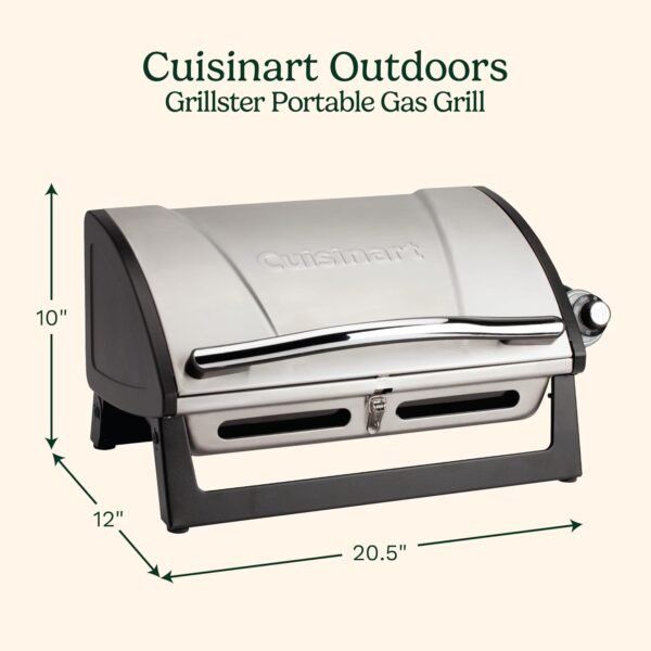 Cuisinart Grillster Portable Gas Grill review compact propane BBQ for camping and outdoor cooking