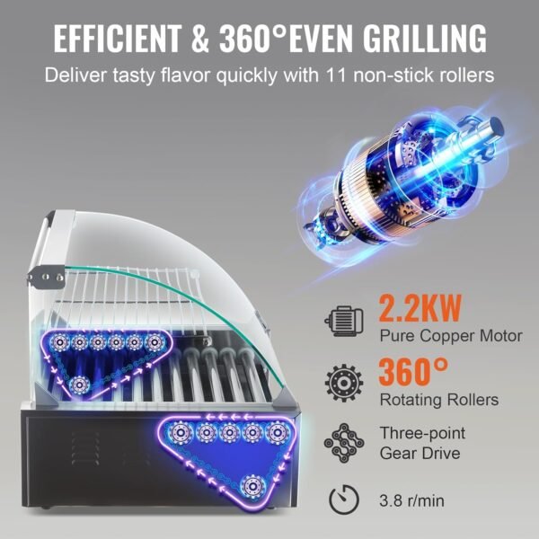 71YUstudDcL._AC_SL1500_ VEVOR Hot Dog Roller review 11 rollers grill machine for perfect cooking