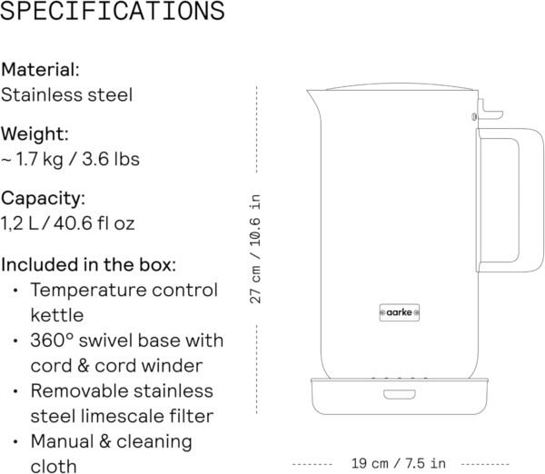 71akfiKHZNL._AC_SL1500_ Aarke Kettle review stainless steel electric kettle with energy-efficient design