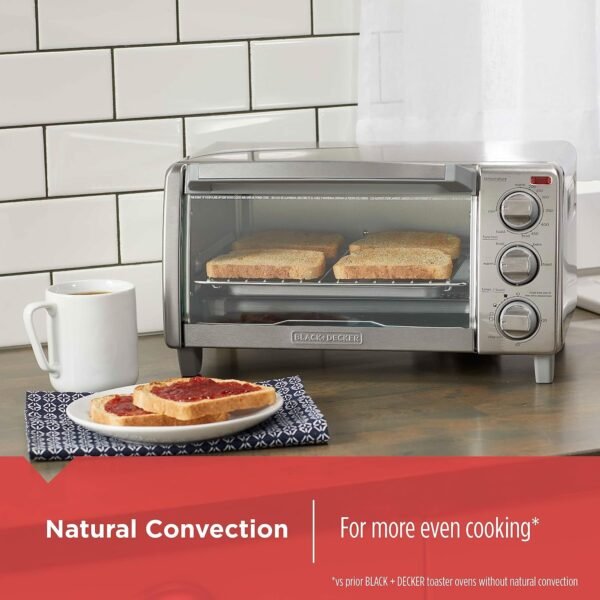 BLACK+DECKER Toaster Oven TO1475SSD review Efficient 4-slice natural convection stainless steel model